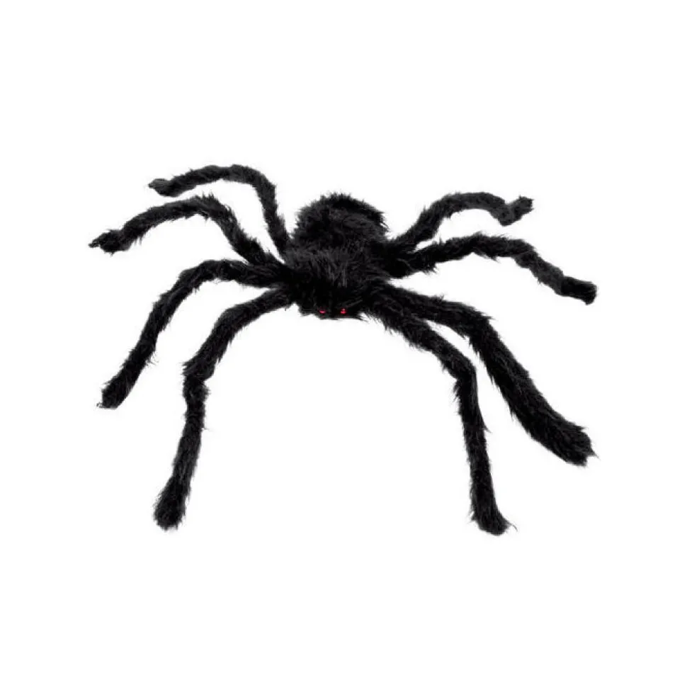Spinne mit Plüsch, schwarz, Ø 70 cm