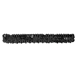 Stirnband aus Pailletten, schwarz