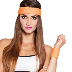 Stirnband und Schweißband, orange
