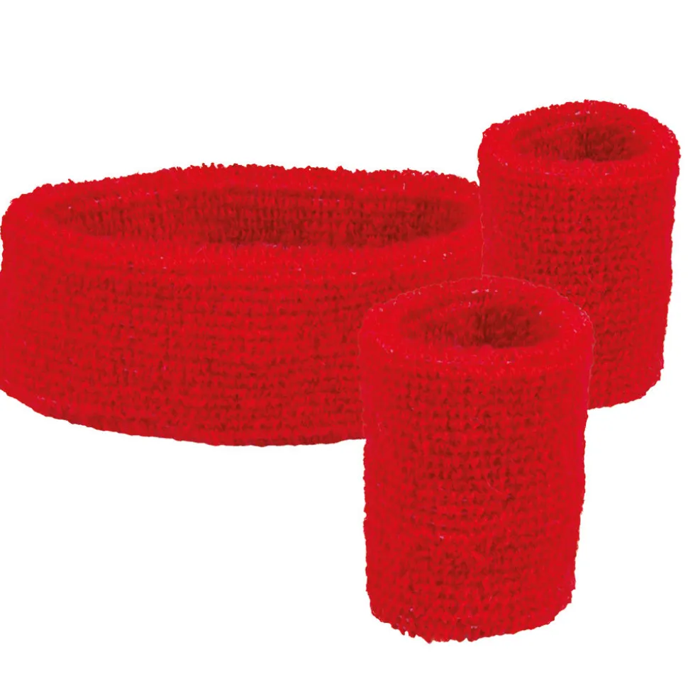 Stirnband und Schweißband, rot