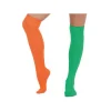 Strümpfe Overknee für Damen, grün-orange