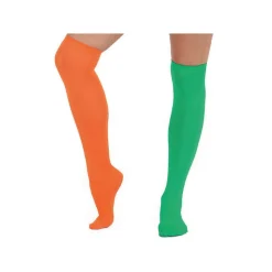 Strümpfe Overknee für Kinder, grün-orange
