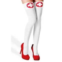 Strümpfe Overknee Krankenschwester, weiß