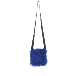 Tasche aus Plüschfell, blau