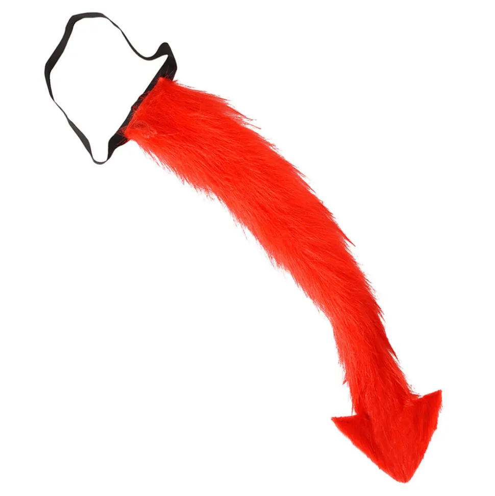 Teufelsschwanz aus Plüsch, rot