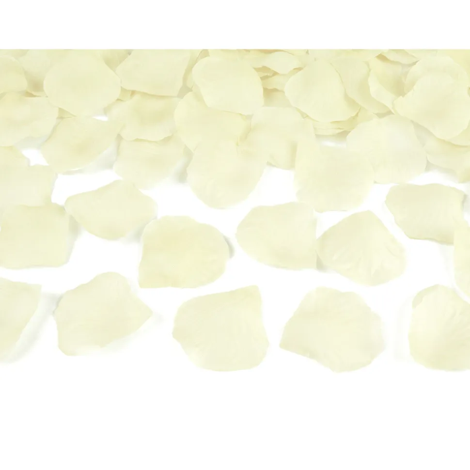 Textil-Streu in Rosenblätter-Optik – Creme – 100 Stück