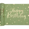 Tischläufer Happy Birthday, Olivgrün, 28 cm, Länge 300cm
