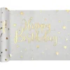 Tischläufer Happy Birthday, Weiss, 28 cm, Länge 300cm