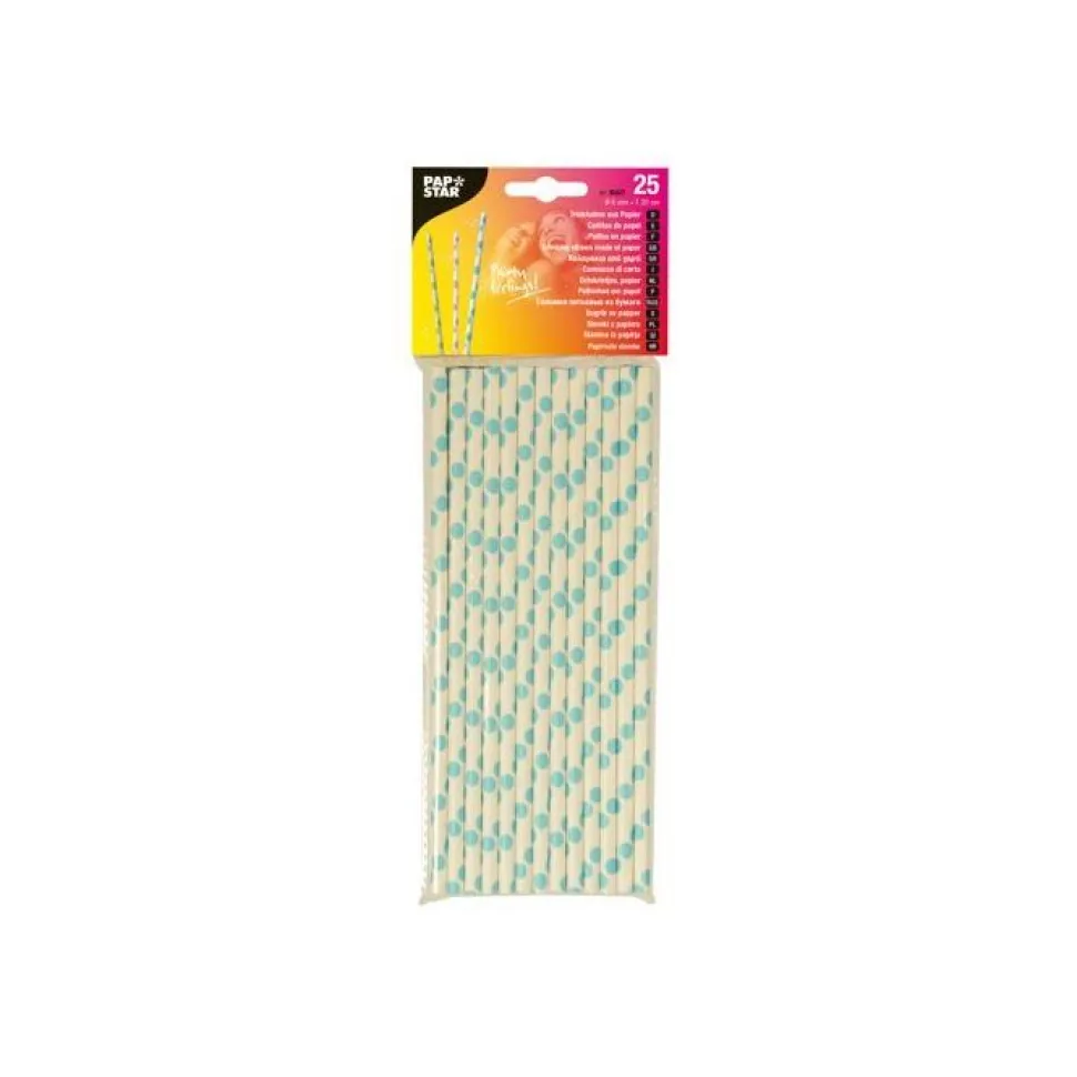 Trinkhalme aus Papier, farbig sortiert, 25 Stück