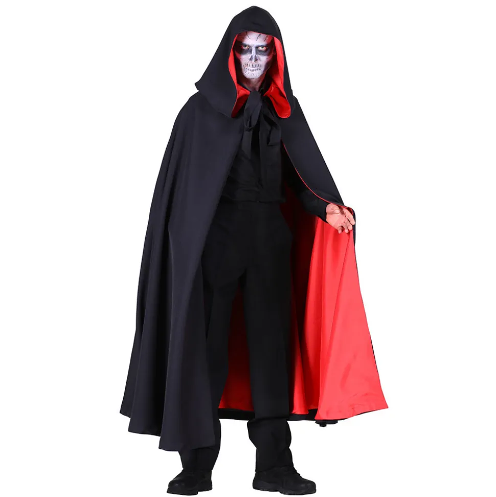 Umhang Halloween-Mantel, schwarz-rot, Einheitsgröße