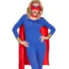 Unisex-Kostüm Superheld, Umhang und Augenmaske