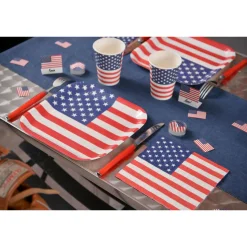 USA Tischserviette, 3 Farbig, 33 x 33 cm, 20 Stück