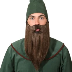 Vollbart, glattes Haar, braun