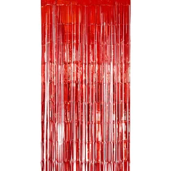 Vorhang Lametta rot, 2 x 1 m