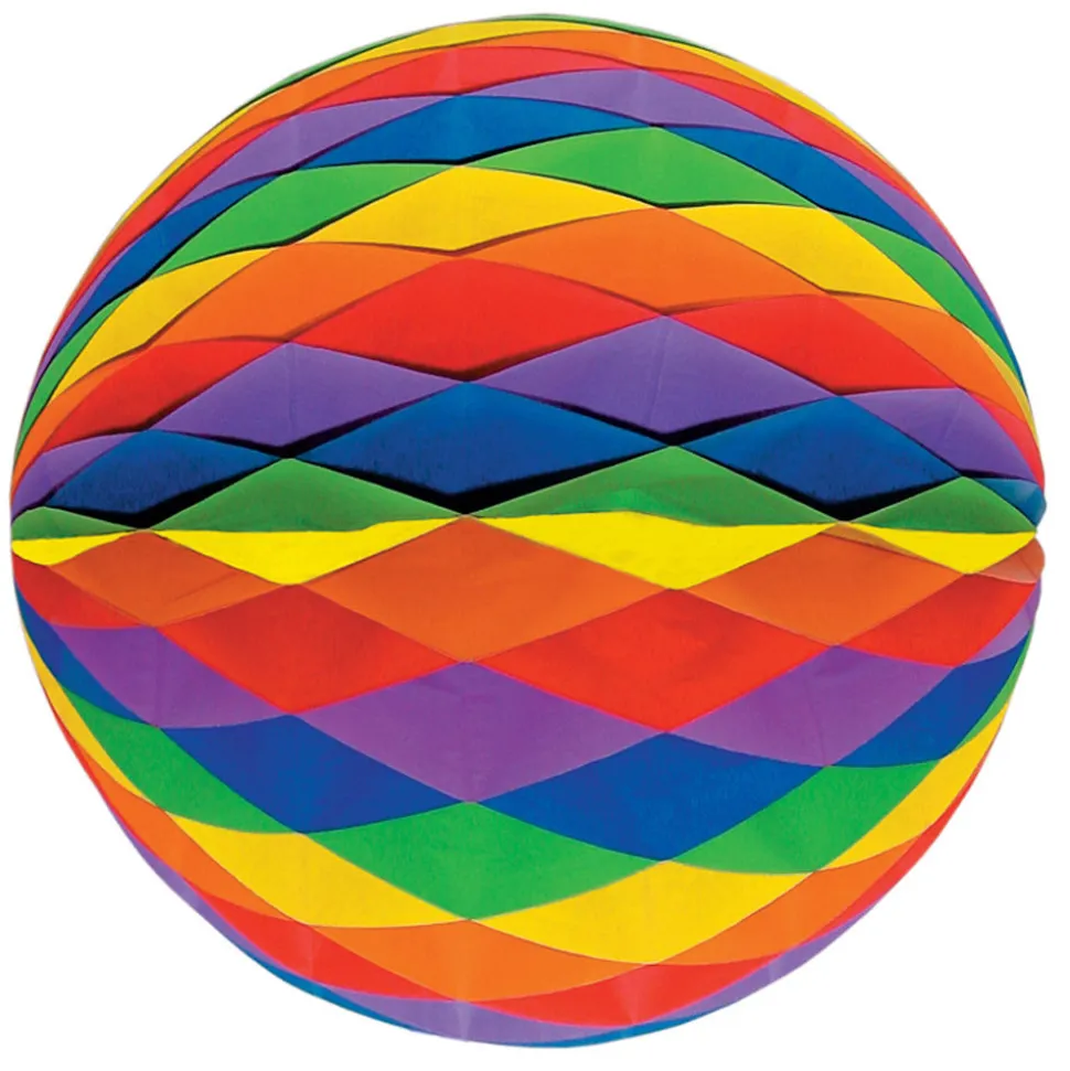 Wabenball ca. 30 cm, schwer entflammbar, Regenbogen