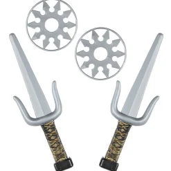 Waffenset Ninja, 2 Sai und 2 Shuriken