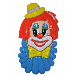 Wand-Deko Karnevals-Clown, Blauer Kragen, ca. 99 x 57 cm