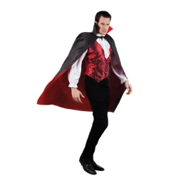 Wende-Umhang Blutrausch, schwarz-rot, 120cm