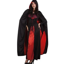 Wende-Umhang Twilight, schwarz-rot, 170 cm