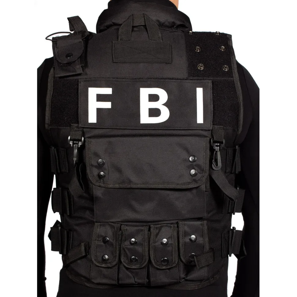 Weste FBI deluxe, schwarz, Einheitsgröße