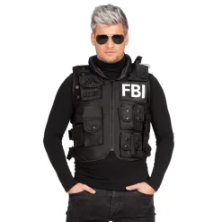 Weste FBI deluxe, schwarz, Einheitsgröße