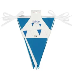 Wimpelkette aus Stoff, blau-weiß, 6m, 15 Flagge á 26x18cm, Polyester