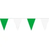Wimpelkette aus Stoff, grün-weiß, 6m, 15 Flagge á 26x18cm, Polyester
