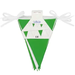 Wimpelkette aus Stoff, grün-weiß, 6m, 15 Flagge á 26x18cm, Polyester