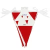 Wimpelkette aus Stoff, rot-weiß, 6m, 15 Flagge á 26x18cm, Polyester