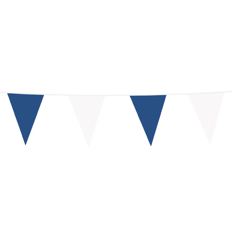 Wimpelkette, blau-weiß, 10m, Dreieck-Form, 1 Stück