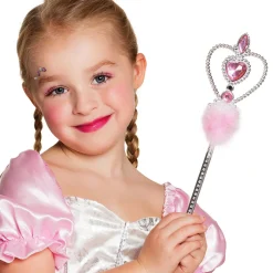 Zauberstab Anna, 32 cm, silber-pink