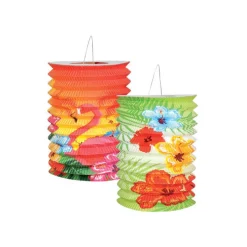 Zuglaterne Hawaii aus Papier, Ø 16 cm, 2 Stück